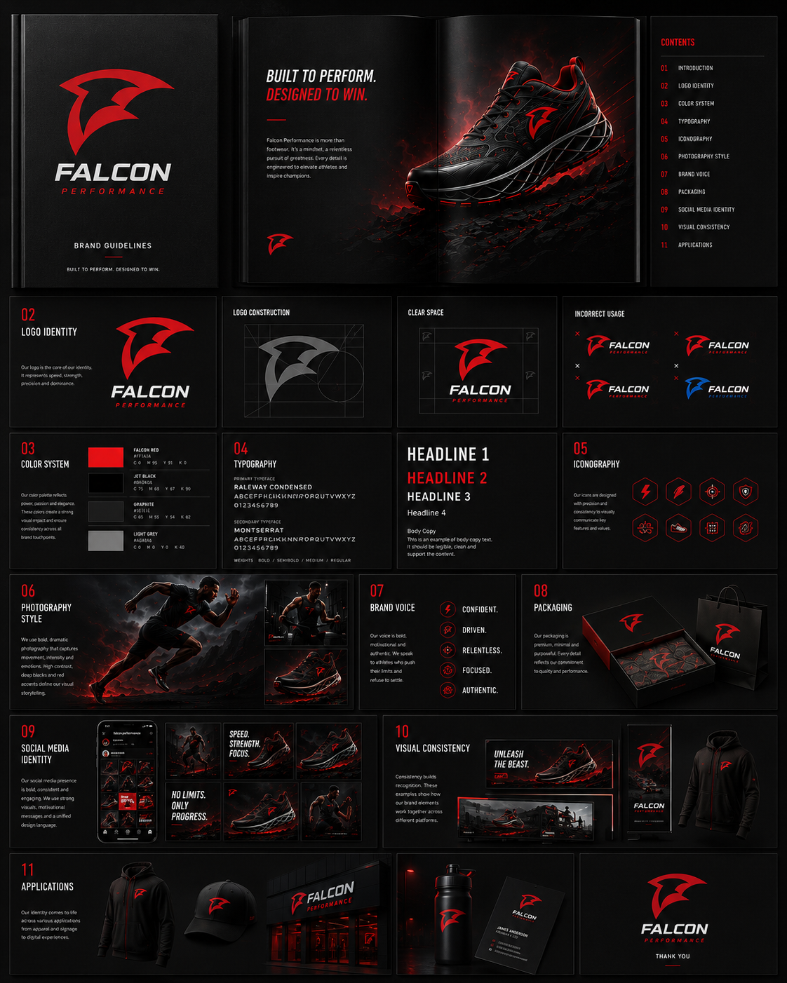 Falcon Brand Guidelines Board portfolio sample