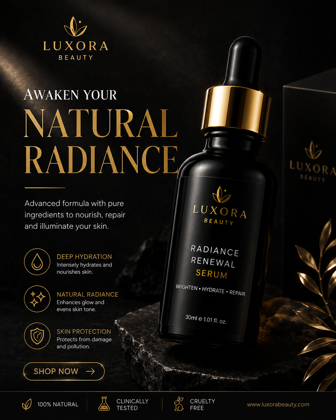 Dark Luxury Serum Creative portfolio sample